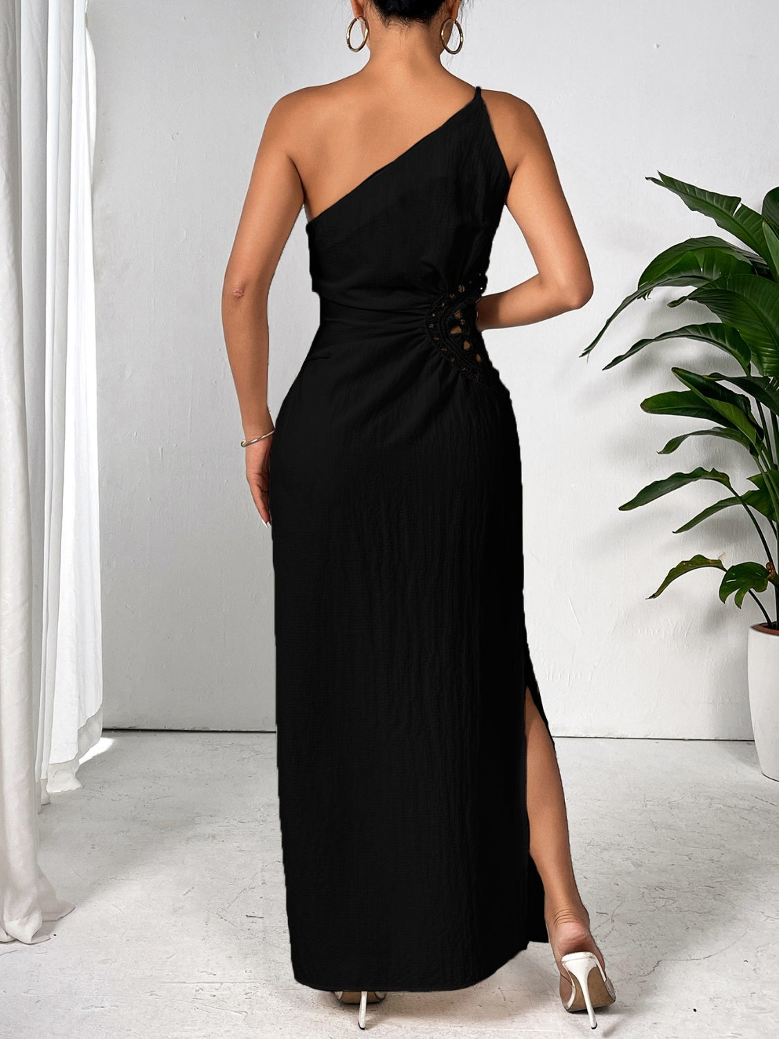 Robe Maxi Sans Manches à Épaule Unique - Vêtements de Soirée Élégants