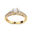 14K Yellow Gold Diamond Split Shank Engagement Ring - Size 7