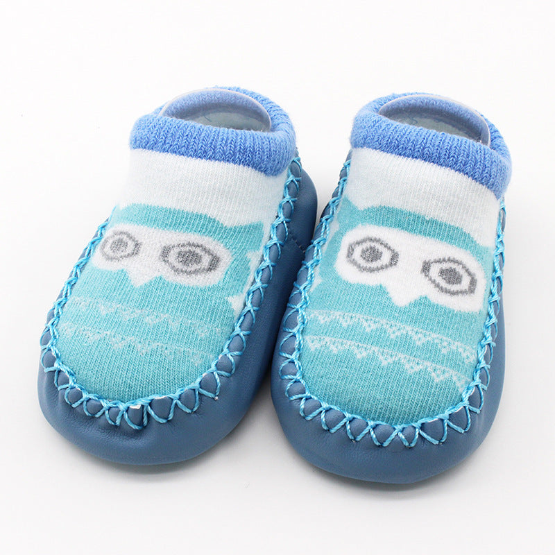 Spring And Autumn New Baby Shoes And Socks Soft Bottom Cartoon Children's Floor Toddler Socks Non-Slip Leather Bottom Cotton Socks Baby Socks - Korvel