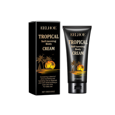 Tropical Self-Tanning Body Cream, Natural Wheatskin Moisturizing And Moisturizing Cream For Tanning And Tanning - Korvel