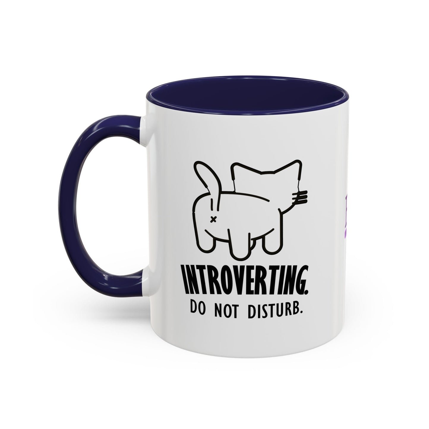 Introvertido. No molestar. Taza de café de gato en dos tonos