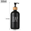 Distributeur de savon en verre élégant 500ml Boston avec capuchon en bois