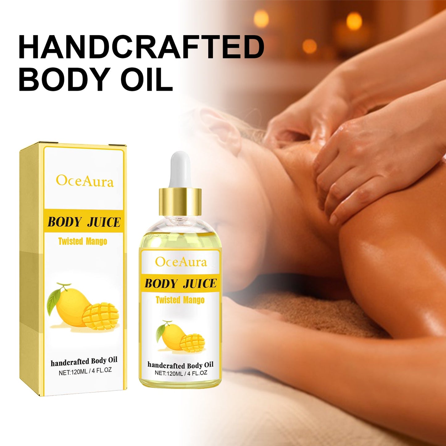 Handcrafted Body Oil, Moisturizing And Hydrating Massage Essential Oil For Soothing Tired Skin - Korvel