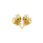 Boucles d'oreilles en or jaune 14k en forme de cœur gonflé avec des tailles de diamant