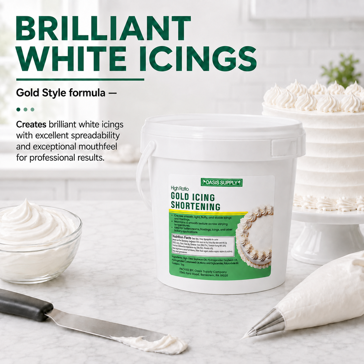 Sweetex Golden Flex Icing Shortening - High Ratio, 2.5 to 50 lbs