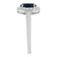 10K White Gold Blue Sapphire Halo Cocktail Ring - Size 7