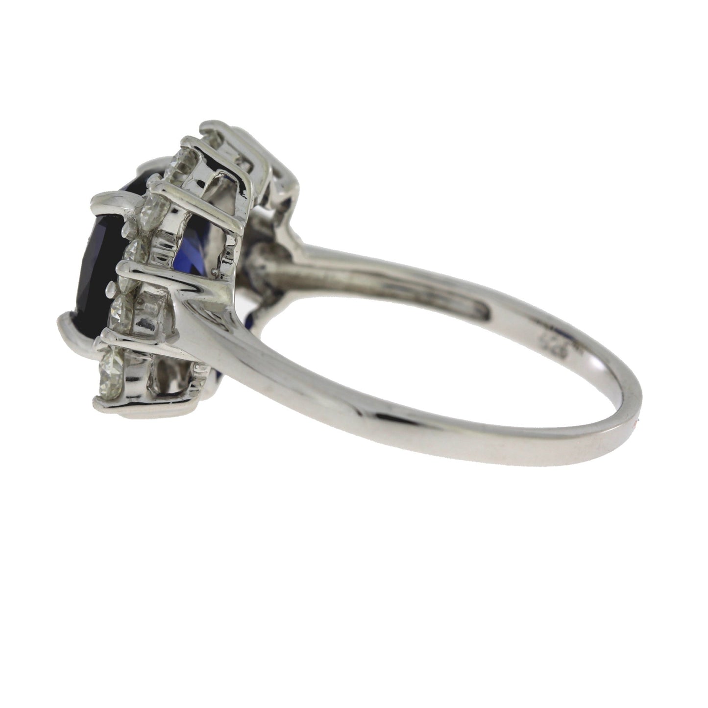 Anillo de Moissanita de Zafiro Creado en Plata Esterlina