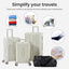 Luggage Set 4 pcs (20"/24"/29"/Travel Bag), PC+ABS Durable Lightweight Luggage with Collapsible Cup Holder、 TSA Lock, White - Korvel
