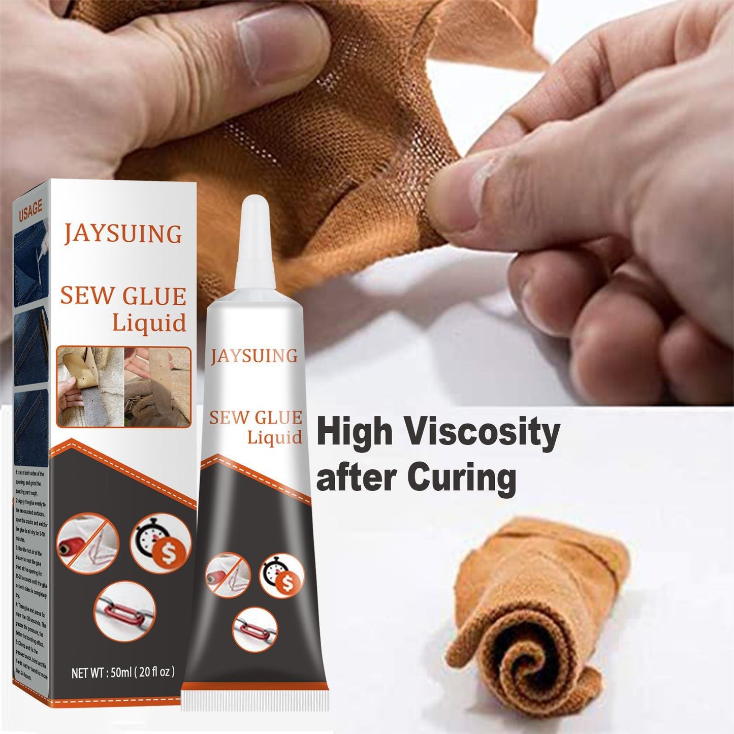 Jaysuing Cloth Repair Glue White Seam Glue Clothing Repair Glue Washable Ironing Cloth Adhesive Glue - Korvel