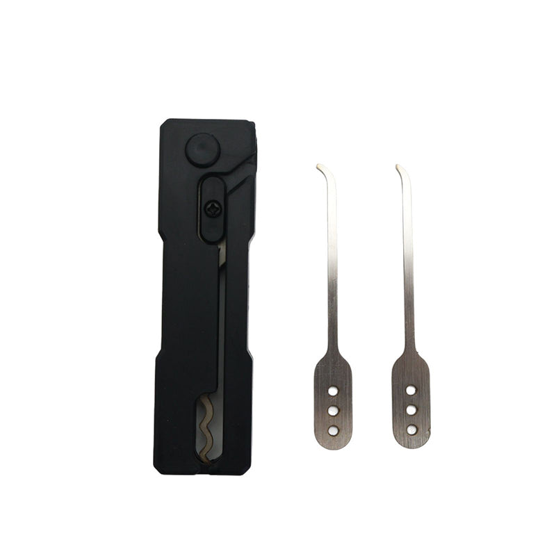Essential stainless - steel multi - tool: quick - flip grav pick, door keys, lock rake. Durable. - Korvel