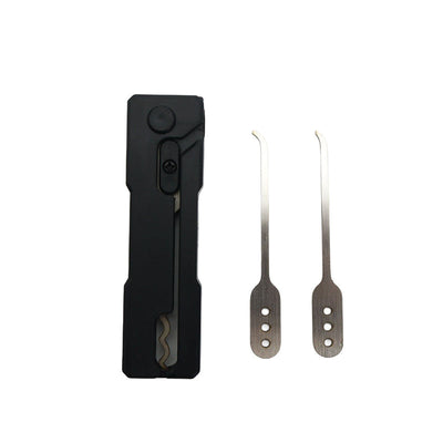 Essential stainless - steel multi - tool: quick - flip grav pick, door keys, lock rake. Durable. - Korvel