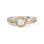 14K Two-Toned Gold Diamond Split Shank Engagement Ring - Size 7
