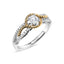 14K Two-Toned Gold Diamond Split Shank Engagement Ring - Size 7