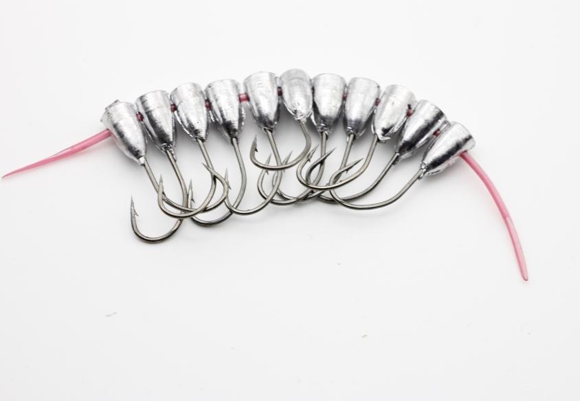Rompin 10pcs/bag overturned hook lead fishing hooks - Korvel