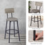 Bar Table Set with 4 Bar stools PU Soft seat with backrest Grey 47.24'' L x 23.62'' W x 35.43'' H - Korvel