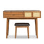 43.3" Wooden Vanity Set with Flip Mirror and Stool