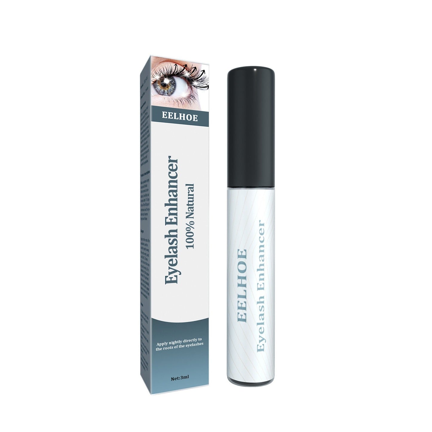 EELHOE Mascara Black Curling Eyelash Eyebrow Natural Beauty Mascara Moisturizing Traceless Long Lascara - Korvel