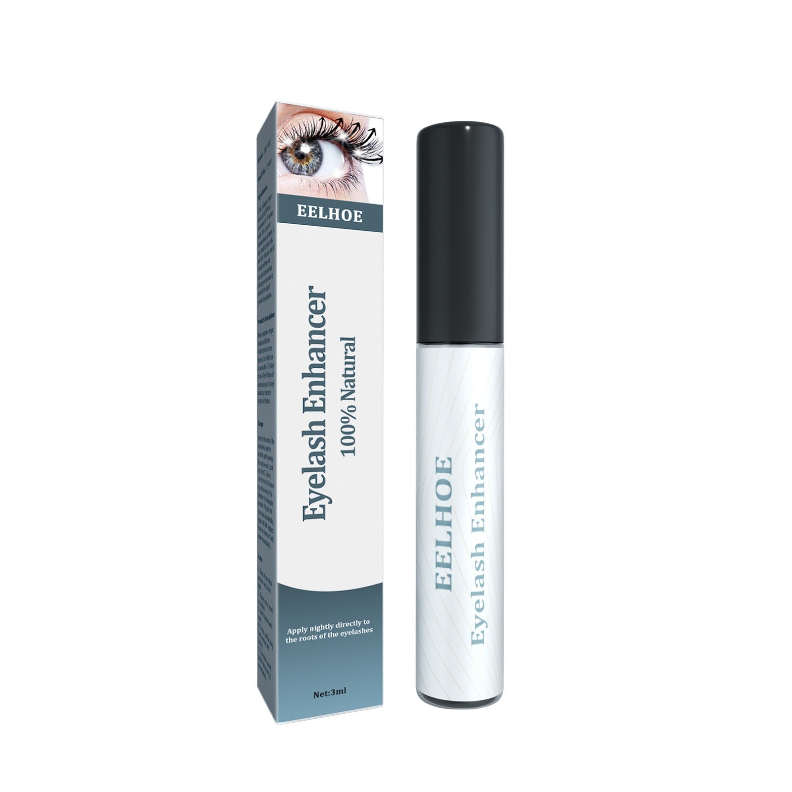 EELHOE Mascara Black Curling Eyelash Eyebrow Natural Beauty Mascara Moisturizing Traceless Long Lascara - Korvel