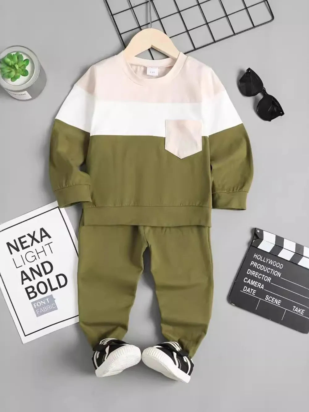 Children's Color Block Top and Pants Set - Korvel