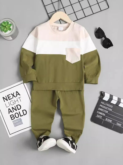 Children's Color Block Top and Pants Set - Korvel