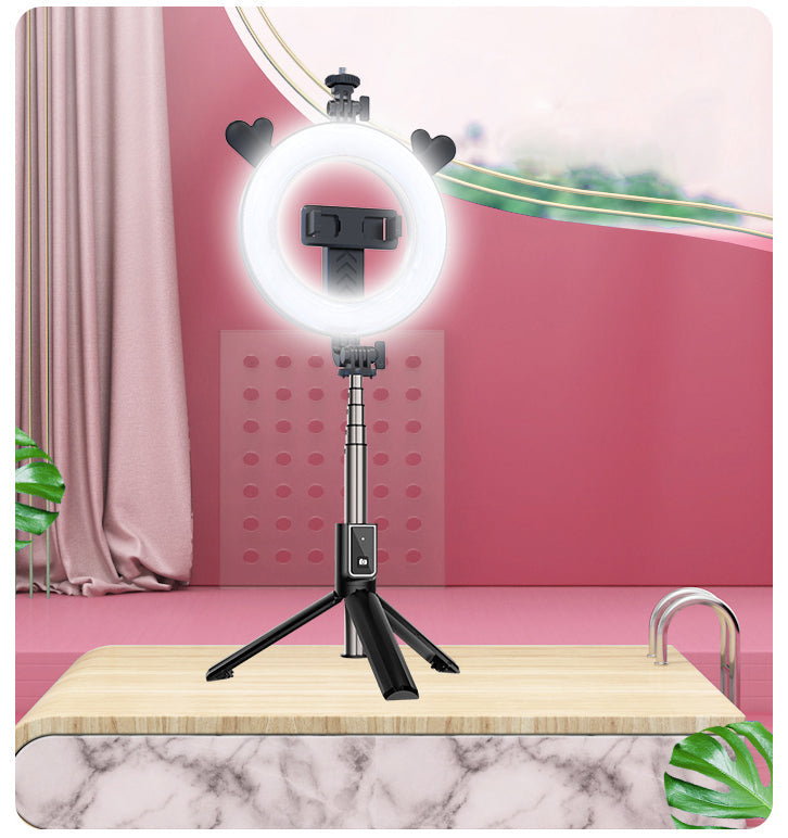 New P40D Portable Selfie Stick With 6 Inches Round Net Celebrity Beauty Fill Light Mobile Phone Live Support - Korvel