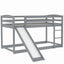 Twin over Twin Bunk Bed with Convertible Slide and Ladder Gray - Korvel