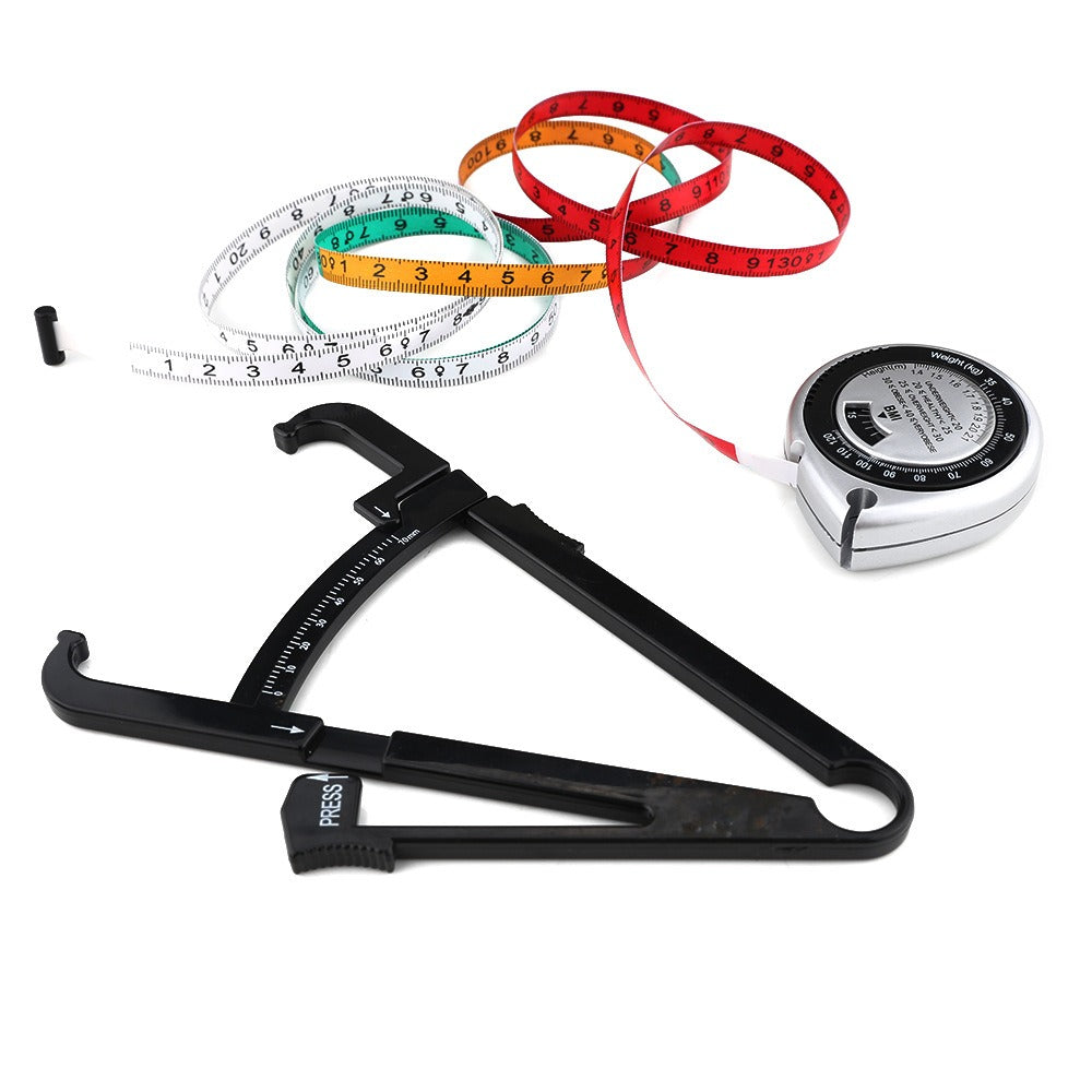 Body Fat Caliper and Measuring Tape for Body Skin fold Calipers and Body Fat Tape Measure Tool - Korvel