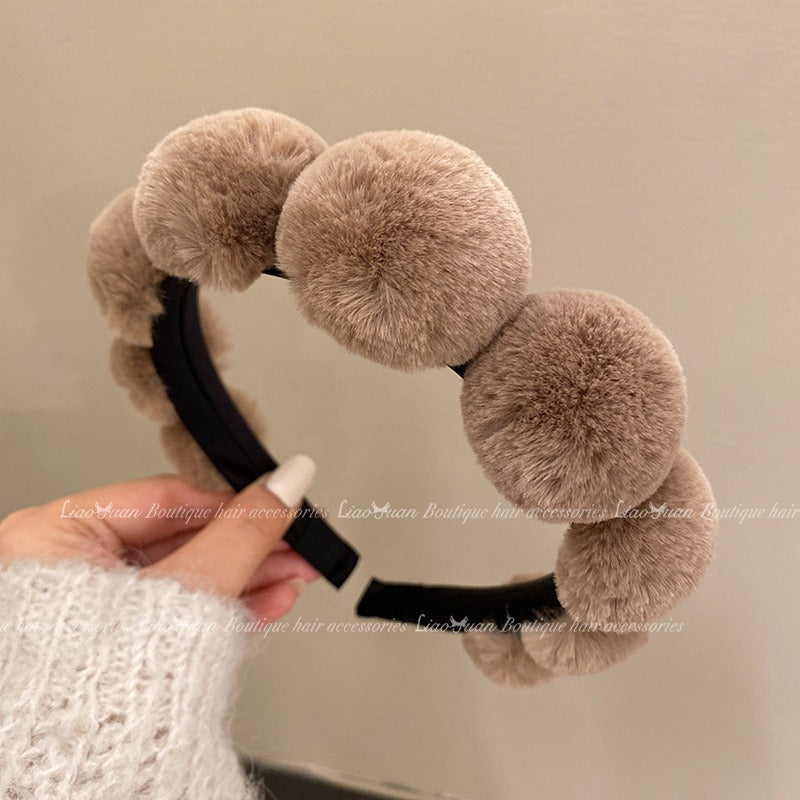 Retro Plush Hair Hoop - Women's Headband Accessory