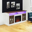 LED Farmhouse Style TV Stand for 65/70/75 inch TV with Outlet, Tall Body Media Entertainment Center Console - Korvel