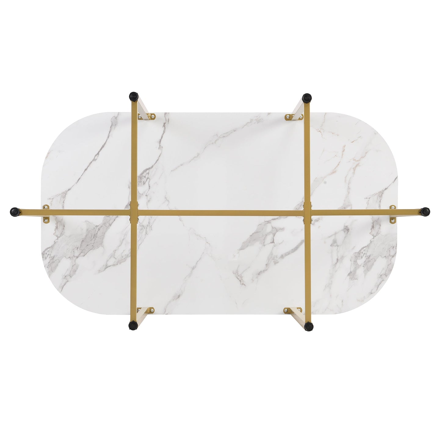 Ensemble de salle à manger moderne TOPMAX 7 pièces avec faux marbre