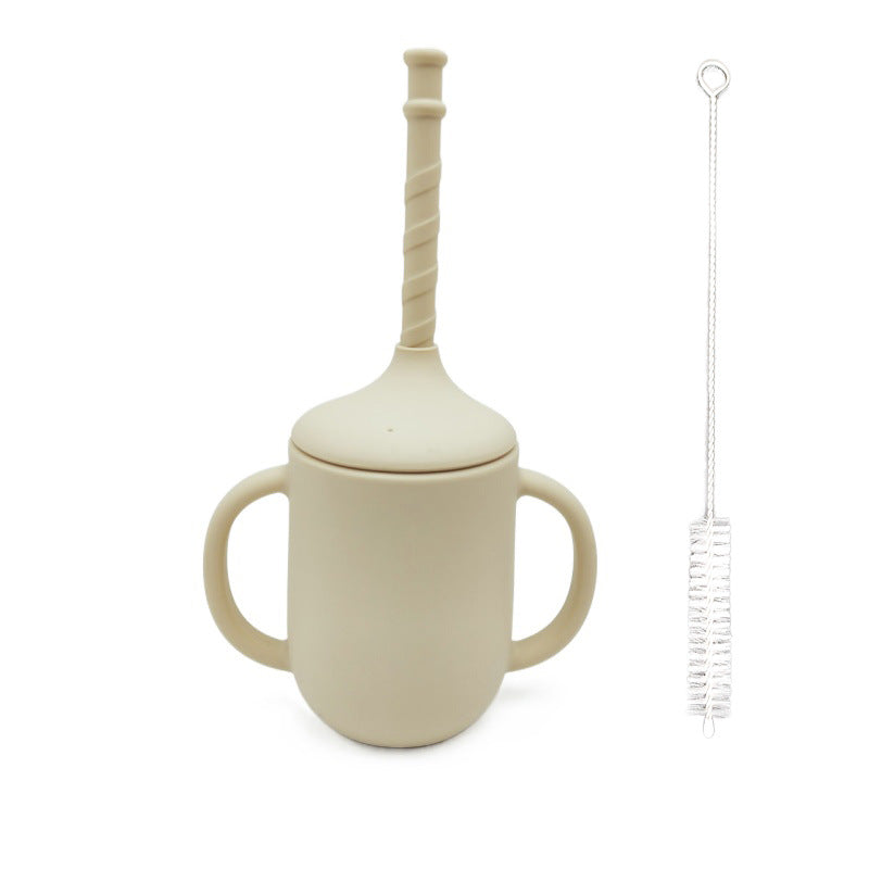 Silicone Baby Learning Drink Cup with Straw - Leak-Proof Design