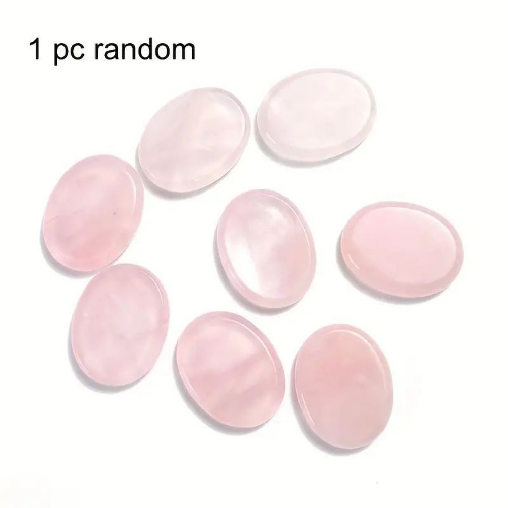Thumb Worry Stones Oval Massage Quartz Healing Crystal Chakra Energy Therapy Meditation Spiritual Natural Gemstone Decor - Korvel