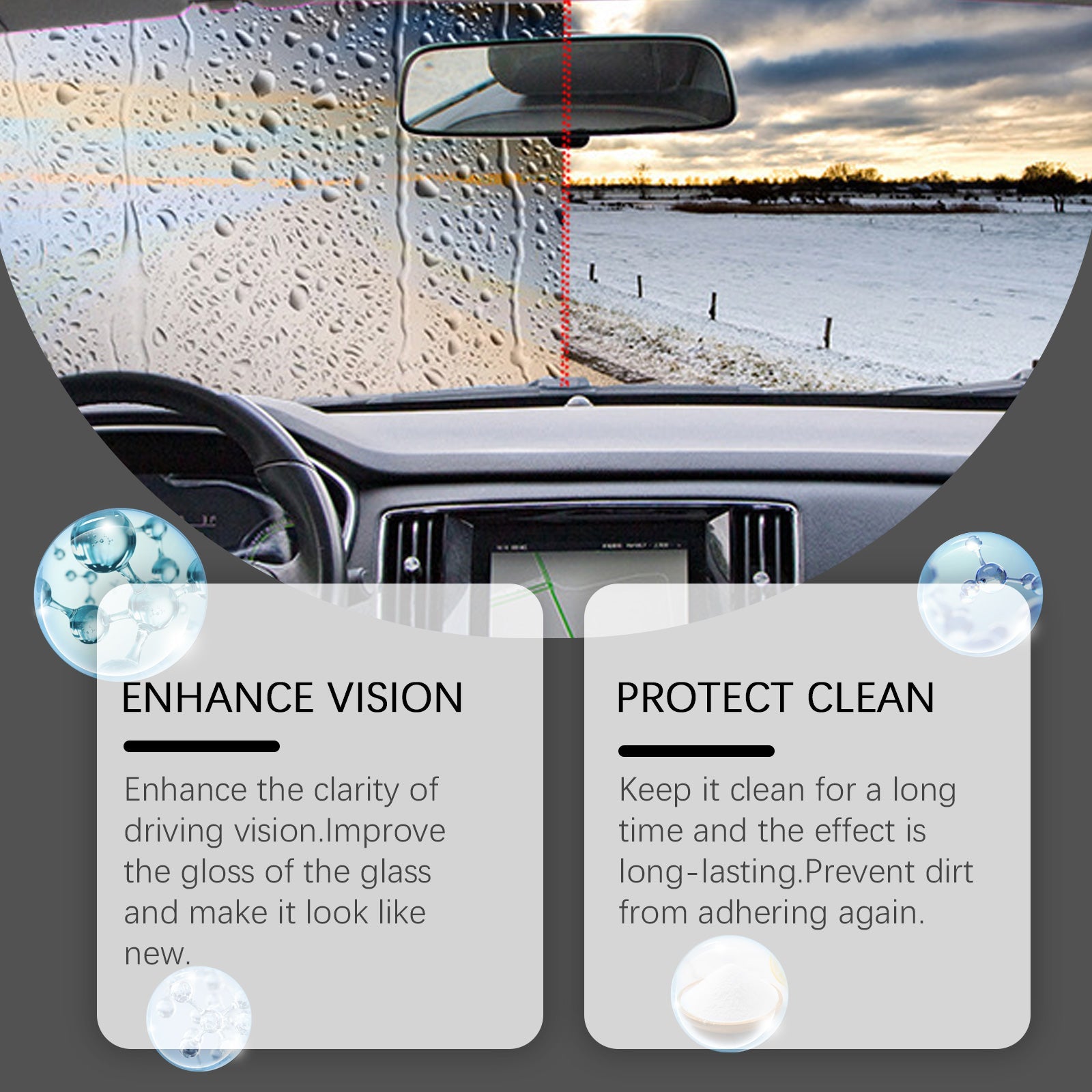 glass oil film remover, clear vision without trace use easy to remove stubborn oil film cleaner - Korvel
