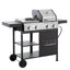 2+2 multifunctional gas barbecue grill and covered grill combination for outdoor cooking - barbecue, barbecue, pizza. - Korvel