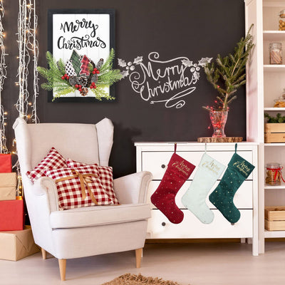 Elegant Christmas Stockings with Gold Foil Embroidery