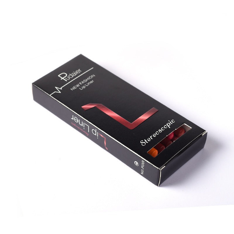 Pudaier twelve-color lip liner foreign trade waterproof non-fading matte velvet lipstick pen - Korvel