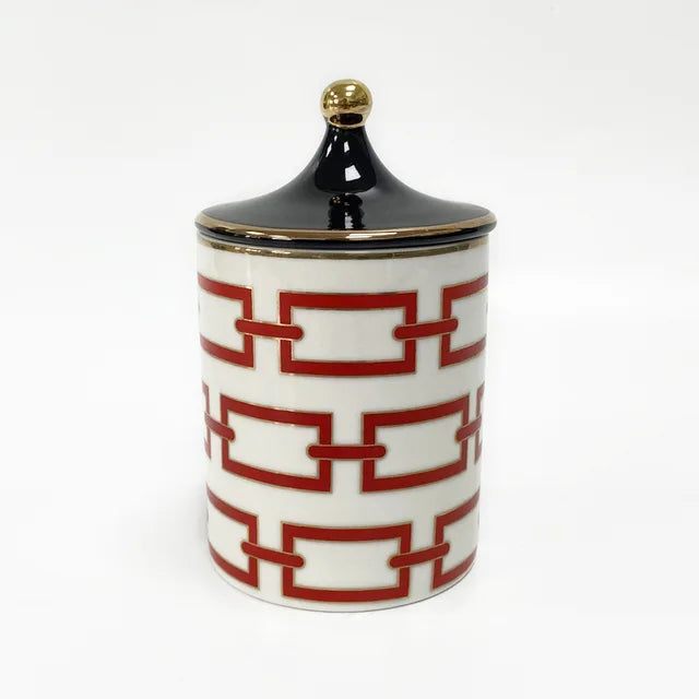 Gold Plated Stripe Ceramic Storage Jar Home Scented Candle Bottle Wedding Candy Gift Jar Cosmetic Jewelry Storage Bottle Decor - Korvel