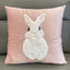 Charming Pink Bunny Velvet Pillow Cover