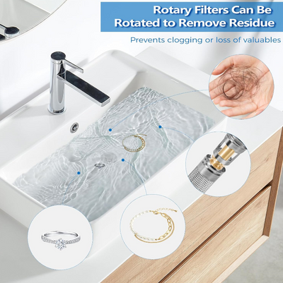 Bathroom Sink Drain Strainer for 1.1-1.29 Inch, Pop Up Bathroom Sink Stopper Hair Catcher with Stainless Steel Filter Basket, for US Bathroom Sink Drain Stopper Basin Drain Filter Replacement-1pcs - Korvel