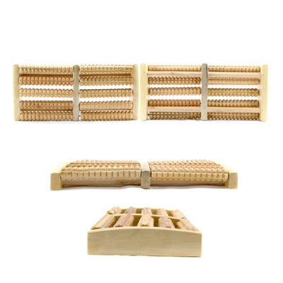 Wooden foot massager high quality wooden five row stress relieving treatment relaxing massage roller health massage tool - Korvel