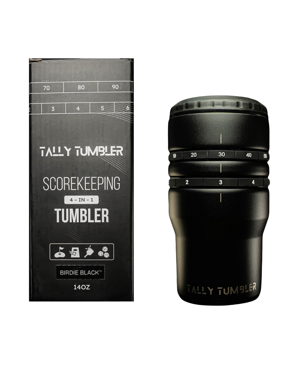 Gobelet Tally 4 en 1 avec refroidisseur de canettes et compteur de points, 414 ml (14 oz).