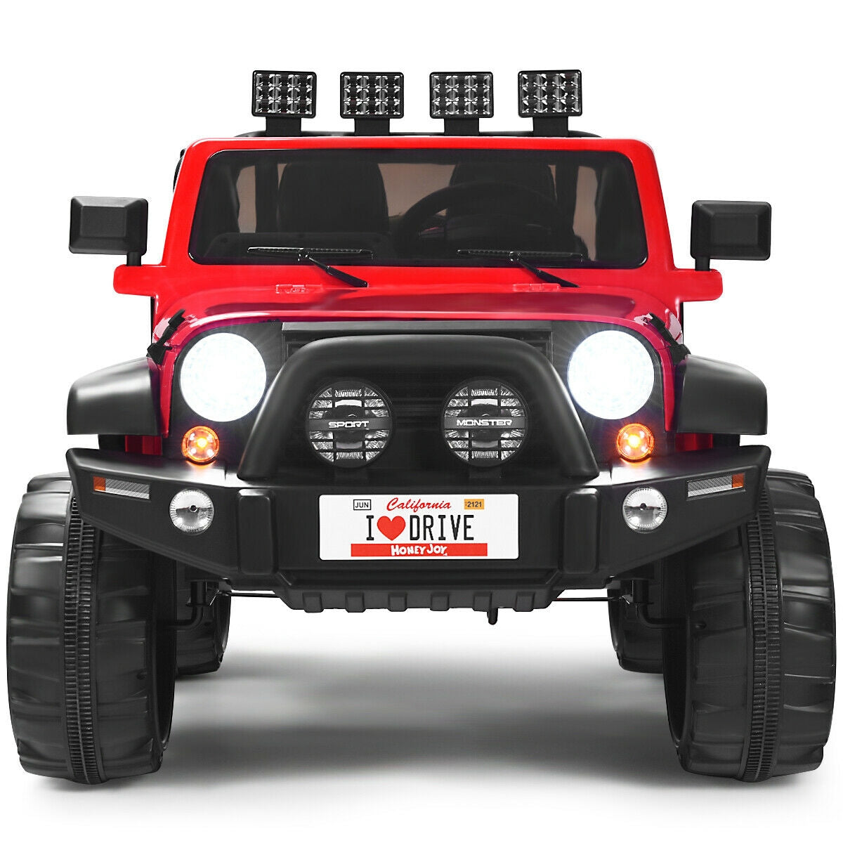 Coche eléctrico de 12V para 2 pasajeros con control remoto - Rojo