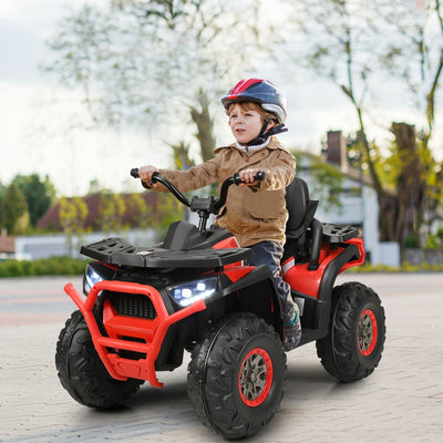 12V Kids Electric 4-Wheeler ATV Quad with MP3 & LED Lights - Red