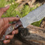 Premium Handmade Damascus Steel Tom Brown Tracker Knife with Unique Handle and Leather Sheath - Korvel