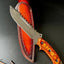 Exquisite Handmade Damascus Steel Bowie Knife with Unique Wood Handle & Leather Sheath - Korvel