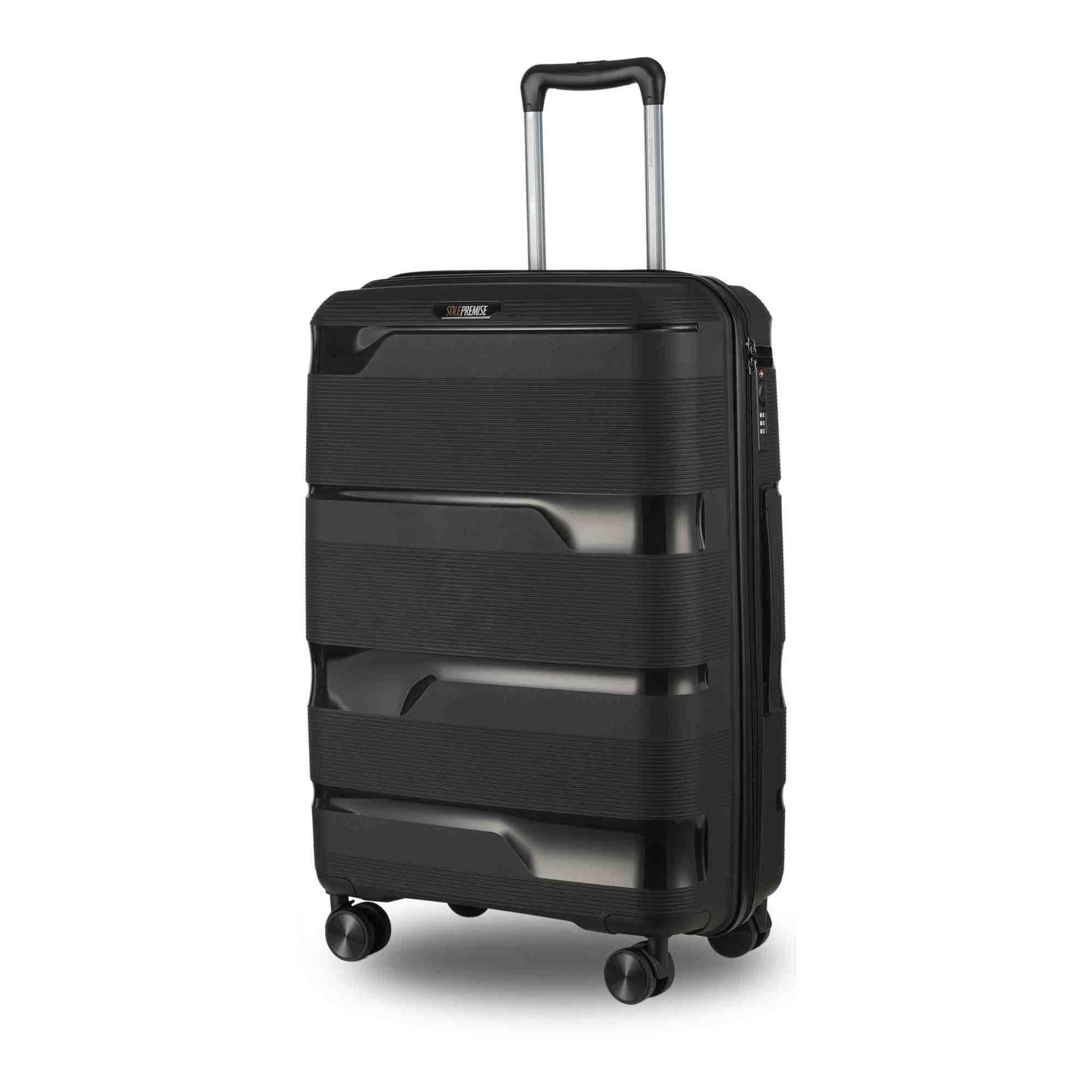 Premium 24-Inch Black Hardcase Spinner Luggage with TSA Lock - Korvel
