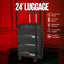 Stylish Black Hardcase Luggage Set - 28', 24', 20' Sizes - Korvel