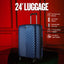 24-inch Blue Hardcase Roller Luggage with 360° Wheels & TSA Lock