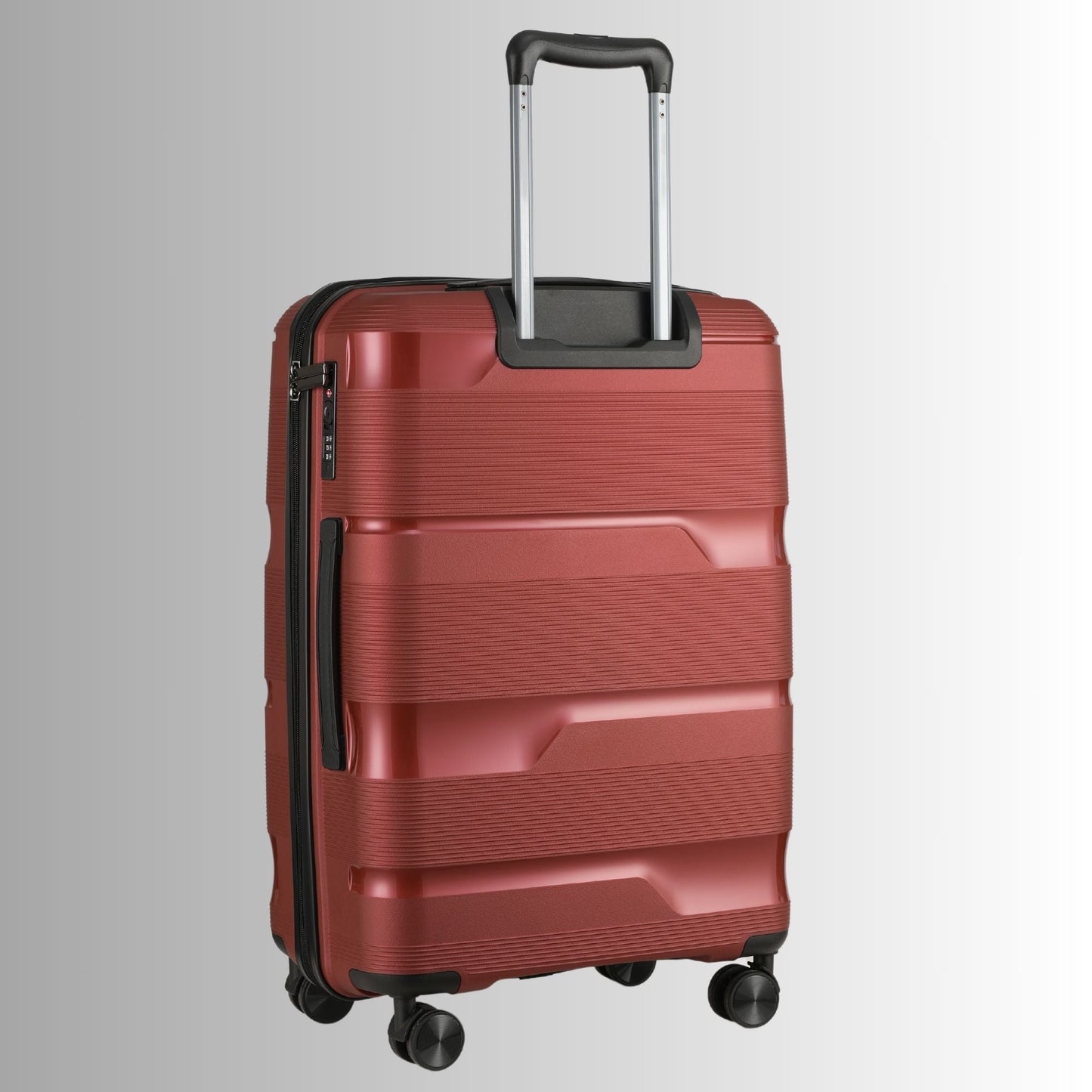 Stylish 24-Inch Red Hardcase Spinner Luggage with TSA Lock - Korvel