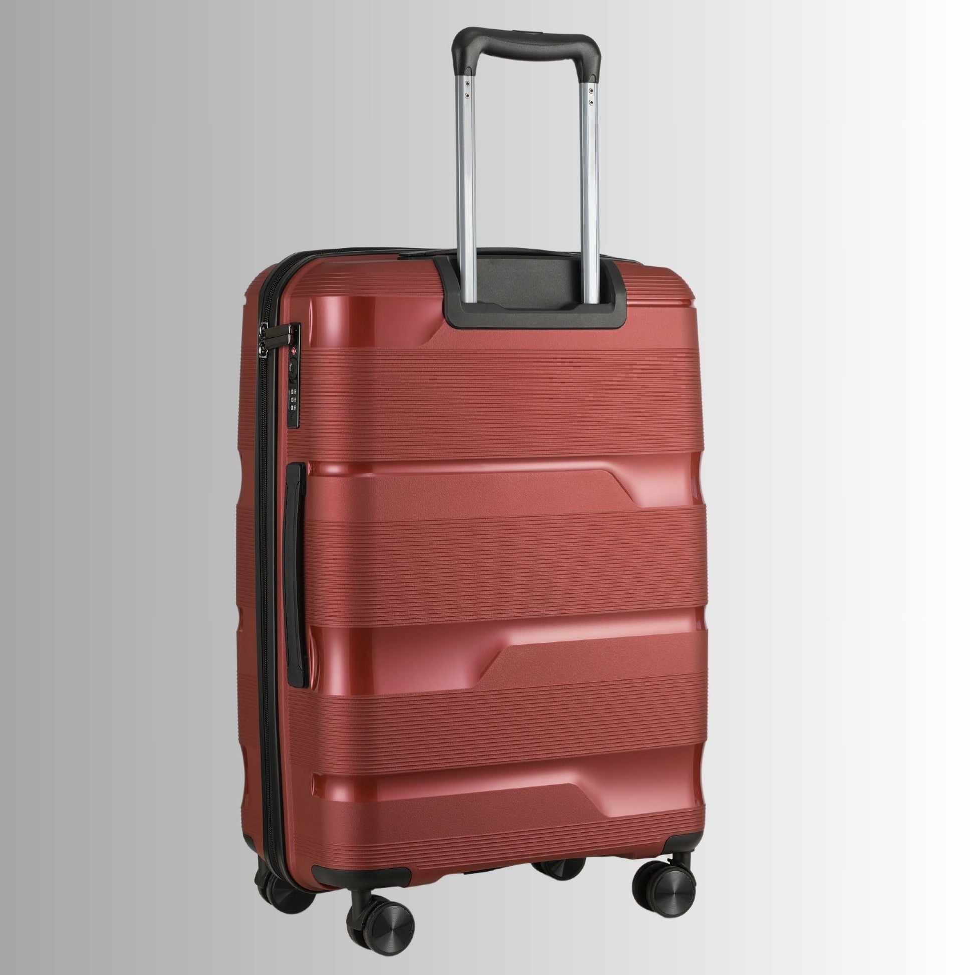 Stylish 24-Inch Red Hardcase Spinner Luggage with TSA Lock - Korvel